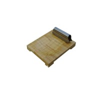 Bamboo square cheese cutting board with knife