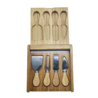 Creative Bamboo Cheese Board Cheese Cutting Board With Utensils Cheese Tool Set