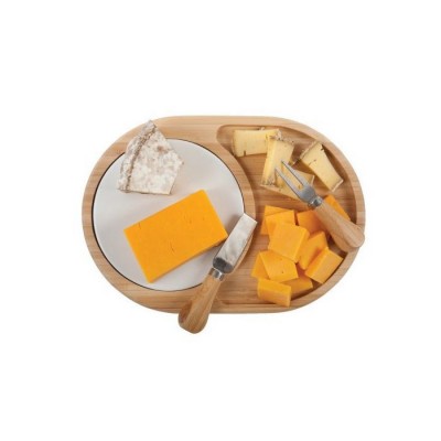 Food Grade Creative Bamboo Cheese Board Cheese Cutting Board With Ceramic Pad Cheese Knife Tool Set