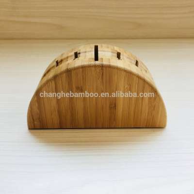 Creative Bamboo Semi-circle Knife Block Custom Bamboo Knife Holder Knife Storage Stand