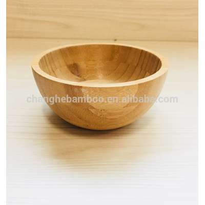 Cheap Food Grade Carbonized Bamboo Salad Bowl Round Deep Rice Miso Soup Bowl